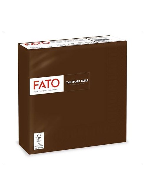 FATO Szalvéta, 1/4 hajtogatott, 33x33 cm, FATO "Smart Table", csokoládé barna