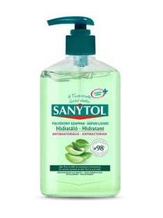   SANYTOL Antibakteriális folyékony szappan, 250 ml, SANYTOL "Hidratáló", aloe vera és zöld tea