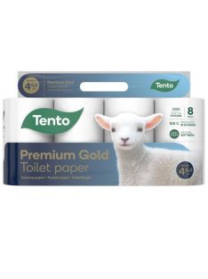   TENTO Toalettpapír, 4 rétegű, kistekercses, 8 tekercs, TENTO "Prémium Gold", fehér