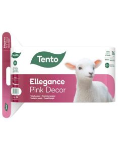   TENTO Toalettpapír, 3 rétegű, kistekercses, 16 tekercs, TENTO "Ellegance Pink Decor", fehér