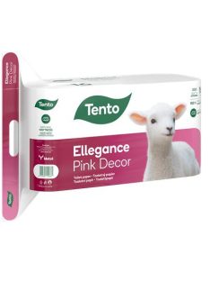   TENTO Toalettpapír, 3 rétegű, kistekercses, 16 tekercs, TENTO "Ellegance Pink Decor", fehér