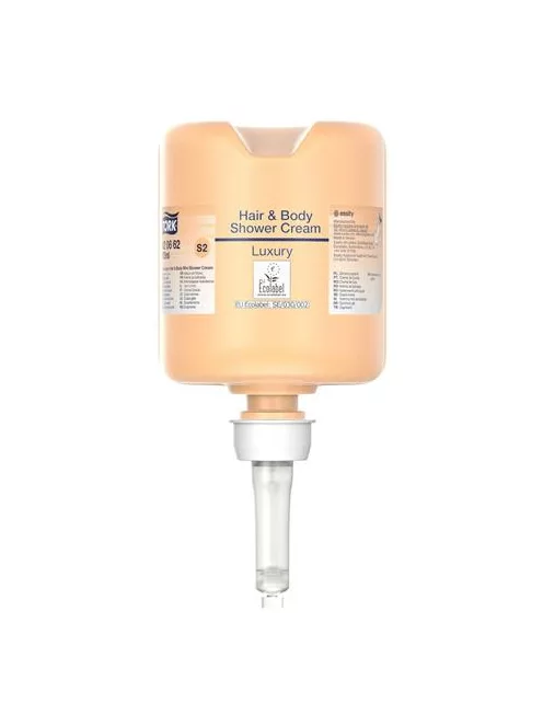TORK Folyékony szappan, 475 ml, S2 rendszer, TORK "Mini Luxury", tusoláshoz és hajmosáshoz