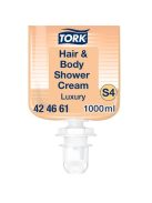 TORK Folyékony szappan, 1 l, S4 rendszer, TORK "Luxury", tusoláshoz és hajmosáshoz