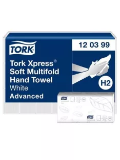   TORK Kéztörlő, Interfold, 2 réteg, 136 lap, H2 rendszer, Advanced, TORK "Xpress Soft Multifold", fehér