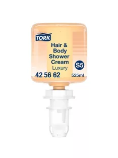   TORK Krémtusfürdő és sampon, 0,525 l, S5 rendszer, Premium, TORK "Mini Luxus", borostyán
