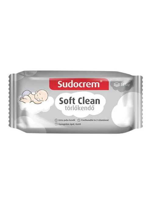 SUDOCREM Törlőkendő, 55 lap, SUDOCREM "Soft Clean"