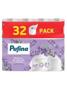   PUFINA Toalettpapír, 3 rétegű, kistekercses, 32 tekercs, PUFINA "Lavender Fields", levendula illattal