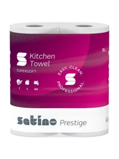   Kéztörlő, 2 rétegű, 2 tekercses,  64 lapos, "Satino Prestige", fehér