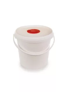   Vödör szöszmentes törlőkendő adagolásához, visszazárható fedéllel, 6,5 l, fehér