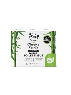   CHEEKY PANDA Toalettpapír, bambusz, 3 rétegű, kistekercses, 24 tekercs, CHEEKY PANDA, fehér