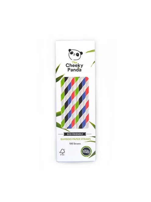 CHEEKY PANDA Szívószál, bambusz, egyenes, lebomló, bambusz, 100 db, CHEEKY PANDA, vegyes színek