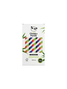   CHEEKY PANDA Szívószál, bambusz, egyenes, lebomló, bambusz, XL méret, 100 db, CHEEKY PANDA, vegyes színek