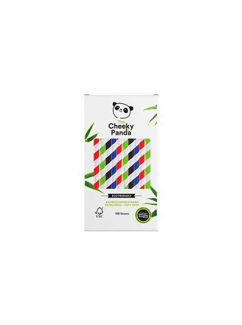 CHEEKY PANDA Szívószál, bambusz, egyenes, lebomló, bambusz, XL méret, 100 db, CHEEKY PANDA, vegyes színek