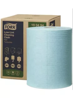   TORK Tisztítókendő, szöszszegény, tekercses, 1 rétegű, W1-3 rendszer, TORK, türkiz