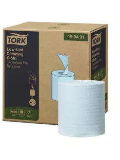   TORK Tisztítókendő, szöszszegény, tekercses, 1 rétegű, 200 db, utántöltő hordozható vödörhöz, W10 rendszer, TORK, türkiz