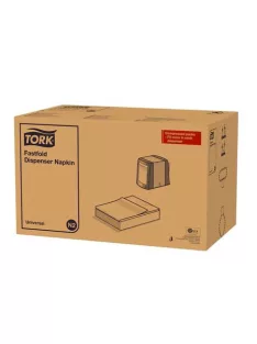   TORK Szalvéta, adagolós, 1 rétegű, 30x24 cm, N2 rendszer, Universal, TORK "Fastfold", fehér