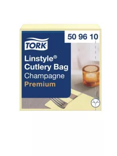   TORK Szervizszalvéta, iparilag komposztálható, 1 rétegű, 39x39 cm, Premium, TORK "LinStyle", pezsgő
