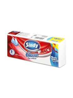   Papír zsebkendő, 3 rétegű, 100 db, "Sindy", classic
