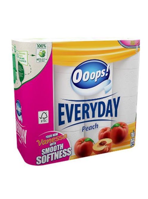 OOOPS Toalettpapír, 3 rétegű, kistekercses, 32 tekercs, OOOPS "Everyday"