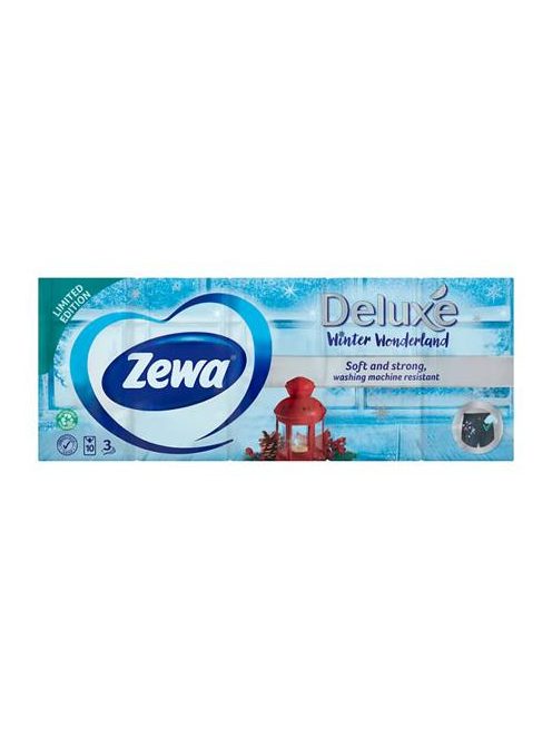 ZEWA Papír zsebkendő, 3 rétegű, 10x10 db, ZEWA "Deluxe", illatmentes