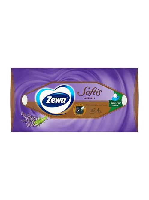 ZEWA Kozmetikai kendő, 4 rétegű, 80 db, ZEWA "Softis" levendula