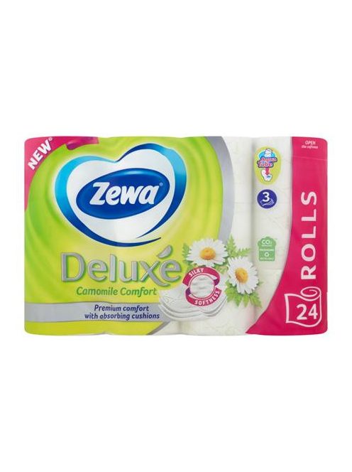 ZEWA Toalettpapír, 3 rétegű, kistekercses, 24 tekercs, ZEWA "Deluxe", kamilla