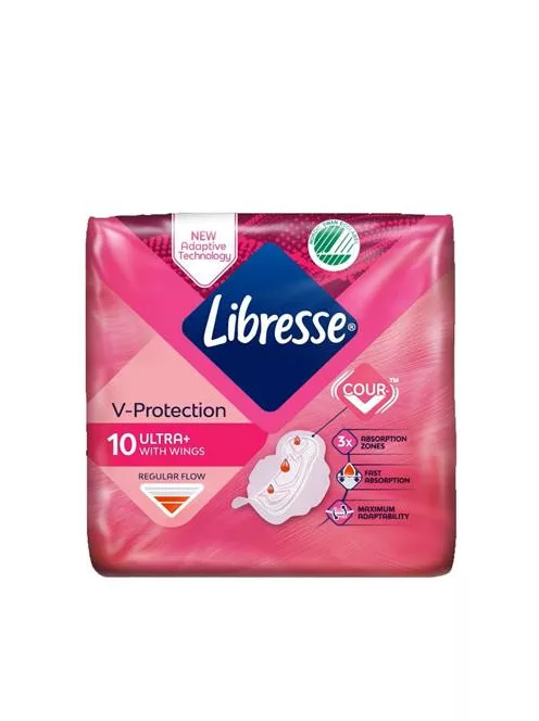 LIBRESSE Egészségügyi betét, ultra normál, szárnyas, 10 db, LIBRESSE