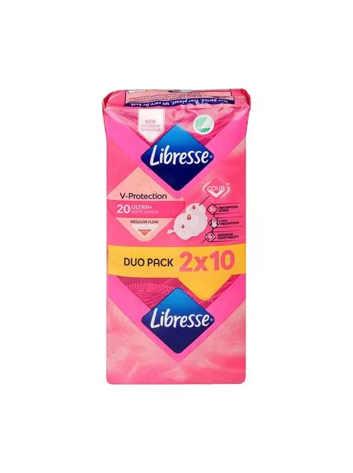 LIBRESSE Egészségügyi betét, ultra normál, szárnyas, 2X10 db, LIBRESSE
