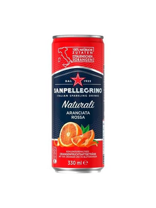 SAN PELLEGRINO Üdítőital, szénsavas, 0,33 l, SAN PELLEGRINO, vérnarancs