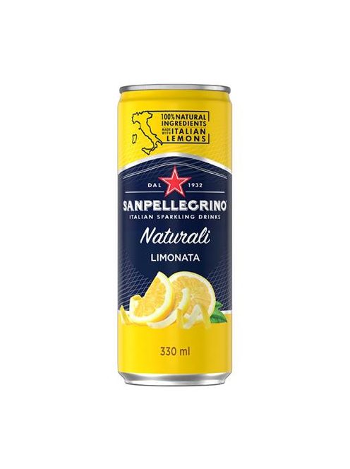 SAN PELLEGRINO Üdítőital, szénsavas, 0,33 l, SAN PELLEGRINO, citrom