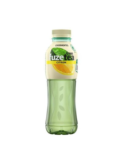 FUZETEA Üdítőital, szénsavmentes, 0,5 l, FUZETEA ZERO, zöld tea citrom