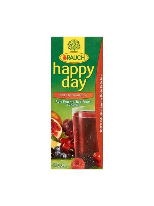 RAUCH Gyümölcslé, 100%, 0,2 l, RAUCH "Happy day", piros multivitamin