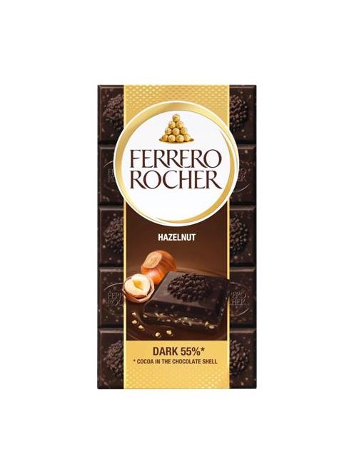 FERRERO ROCHER Étcsokoládé, 90 g, FERRERO ROCHER "Prémium", mogyorós töltelékkel