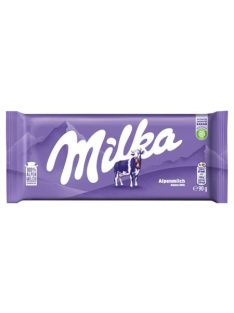 MILKA Táblás csokoládé, 90 g, MILKA, alpesi tej