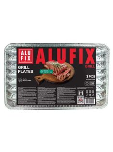   ALUFIX Grilltálca, 34,5x22,5 cm, négyszögletű, 3 db, ALUFIX
