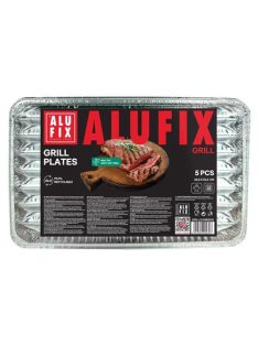  ALUFIX Grilltálca, 34,5x22,5 cm, négyszögletű, 5 db, ALUFIX