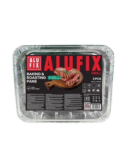 ALUFIX Alumínium grilltálca, 33x26 cm, 3 db, ALUFIX