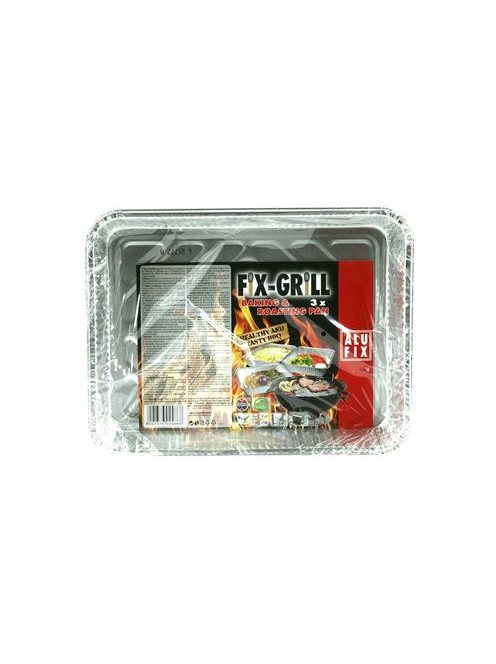 ALUFIX Alumínium grilltálca, 22,5x17 cm, 3 db, ALUFIX
