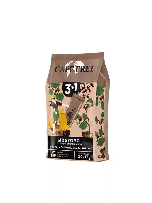 CAFE FREI Instant kávé, 20x17 g, CAFE FREI "Római mogyoró 3 in 1"