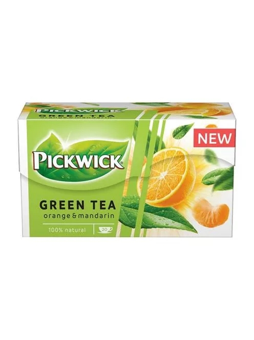 PICKWICK Zöld tea, 20x1,5 g, PICKWICK, narancs-mandarin