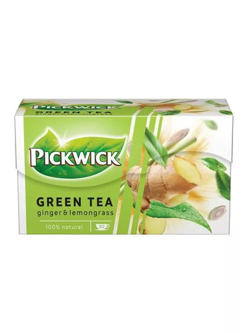 PICKWICK Zöld tea, 20x1,5 g, PICKWICK, gyömbér-citromfű