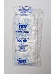   TUTI Hűtő- és uzsonnástasak, 3 l, 100 db, 25 x 35 cm, 9 µ, TUTI