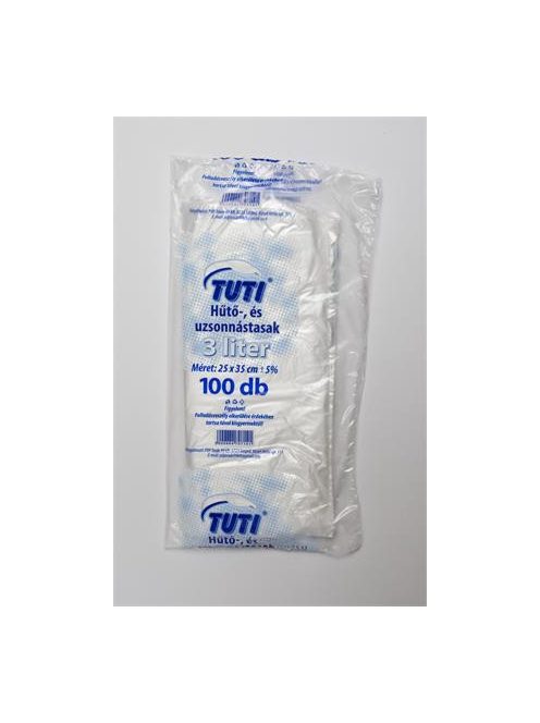 TUTI Hűtő- és uzsonnástasak, 3 l, 100 db, 25 x 35 cm, 9 µ, TUTI