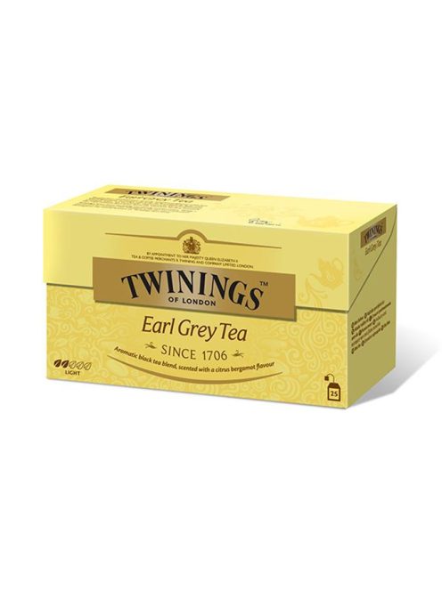 TWININGS Fekete tea, 25x2 g, TWININGS "Earl grey"