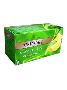   TWININGS Zöldtea, 25x1,6 g, TWININGS "Green Tea & Lemon"