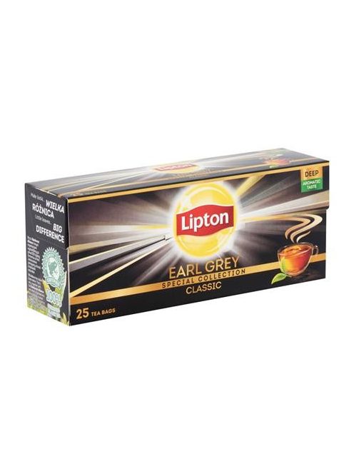 LIPTON Fekete tea, 25x1,5 g, LIPTON "Earl grey"