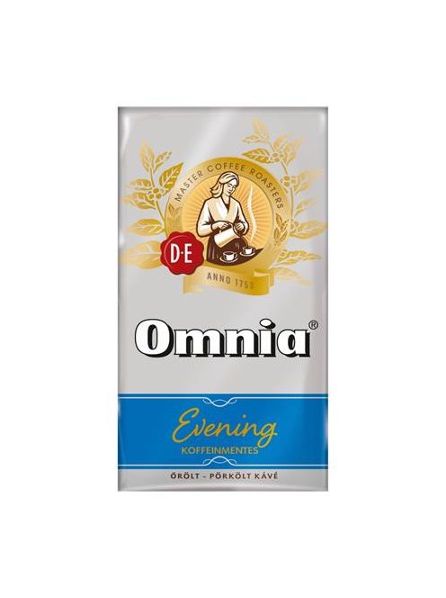 DOUWE EGBERTS Kávé, pörkölt, őrölt, vákuumos csomagolásban, 250 g, DOUWE EGBERTS "Omnia Evening", Koffeinmentes