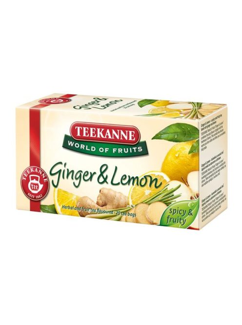 TEEKANNE Gyümölcstea, 20x1,75 g, TEEKANNE "World of Fruits", gyömbér-citrom