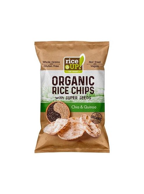 RICE UP Barnarizs chips, 25 g, RICE UP "Bio", chia maggal és quinoával