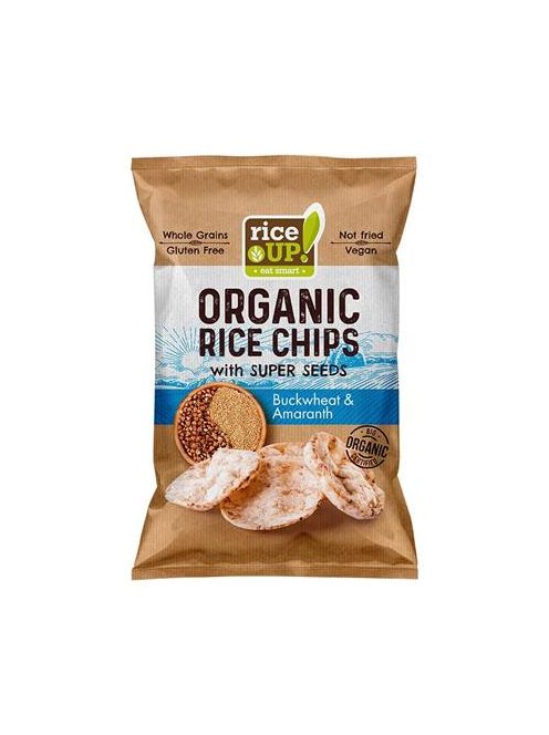 RICE UP Barnarizs chips, 25 g, RICE UP "Bio", hajdinával és amaránttal